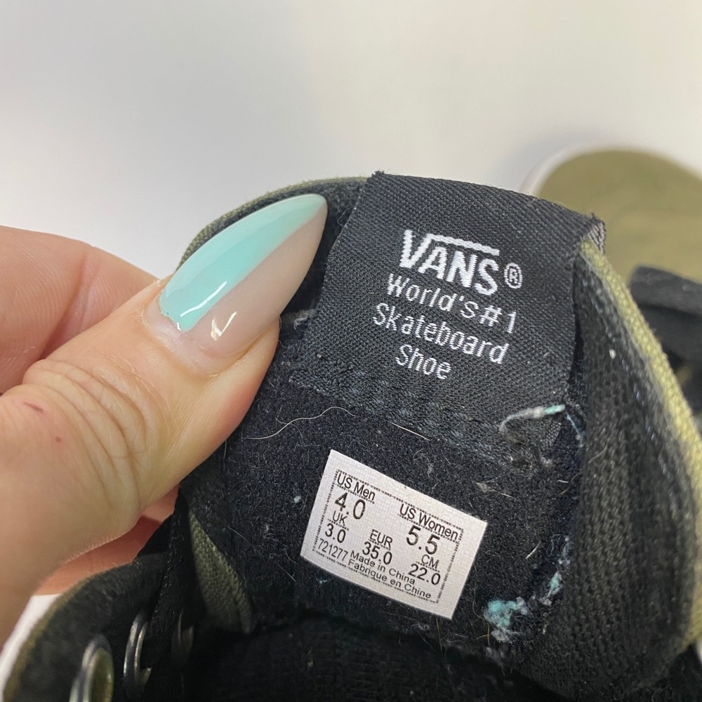 Van’s Sk-8 Hi Sneakers Women’s 5.5 Army Green/Black 721277 - Picture 6 of 9